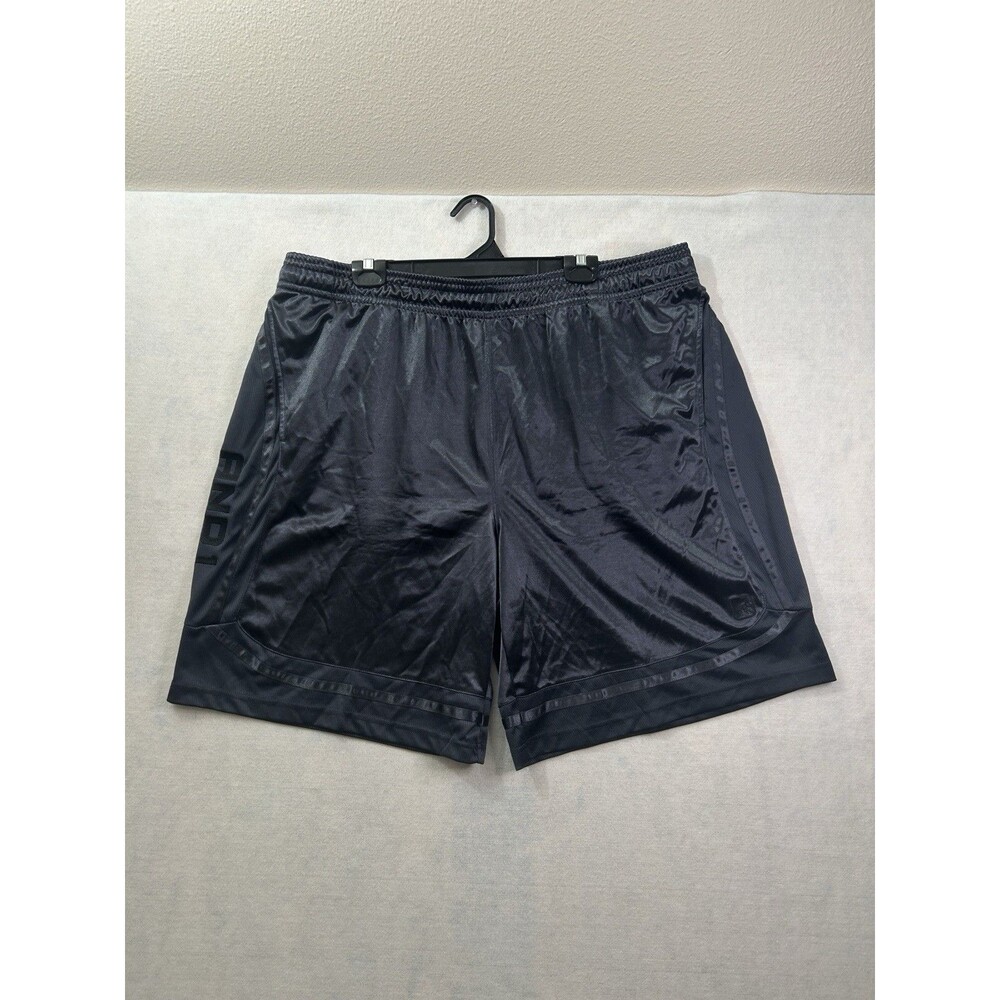 AND1 Mens Basketball Shorts Black Shiny Dazzle Gym Athletic Big Tall 3XL XXXL